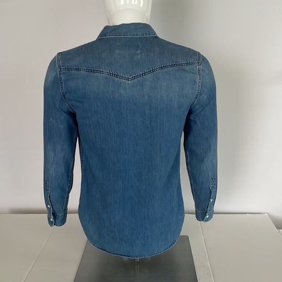 7 For all Mankind Mens Denim Snap Shirt - Picture 11 of 16